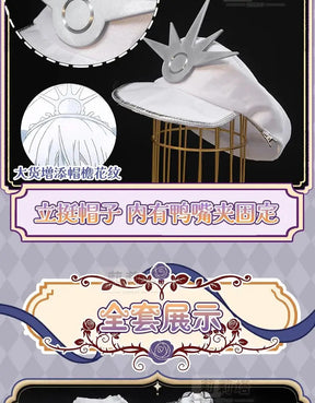 Shusheng-R Tokisaki Kurumi Nightmare Cosplay DATE A LIVE The White Queen Costume Halloween Party Lolita Dress Wig Props Women's Sweet Set