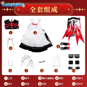 Zenless Zone Zero Alexandrina Sebastiane Rina Cosplay Costume Wig Maid Dress Uniform Victoria Housekeeping Halloween Party Women