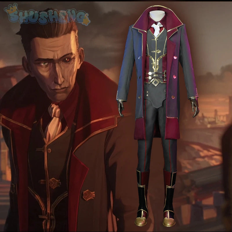IN STOCK Silco Arcane Cosplay Arcane：League of Legends Silco costume Carnival Party Men Women Uniform Accessories Prop Set