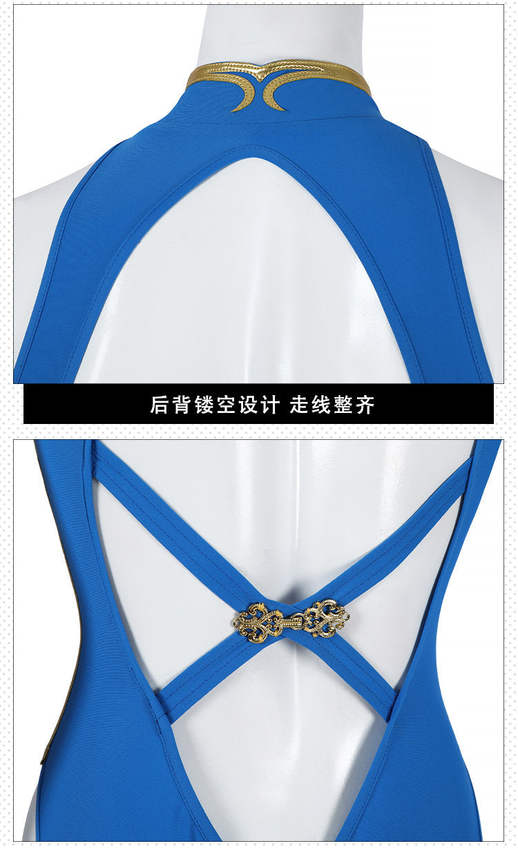 Shusheng-R Street Fighter 6 Chun-Li Cosplay Costume Sexy Swimsuit Props Accessories Women Halloween Carnival Party