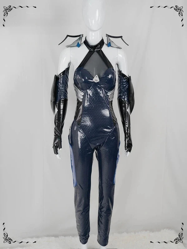 NIKKE：The Goddess of Victory  Mermaid Cosplay Costume Halloween party new black leather tight fitting jumpsuit wig prop sexy set
