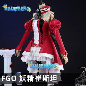 FGO Tristan Cosplay Costume The Demon Knight Red Formal Dress Unisex Activity Party Role Play Clothing