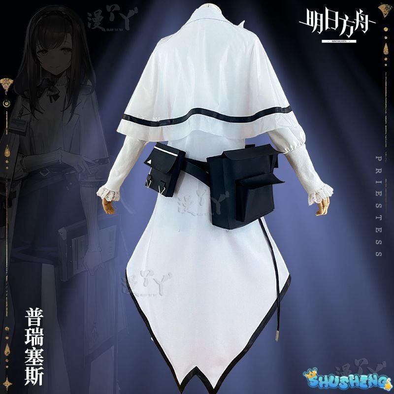 Arknights Priestess Cosplay Costume Game Uniforms Women Halloween Party Girls Clothes Outfit Anime Event Trench Skirt