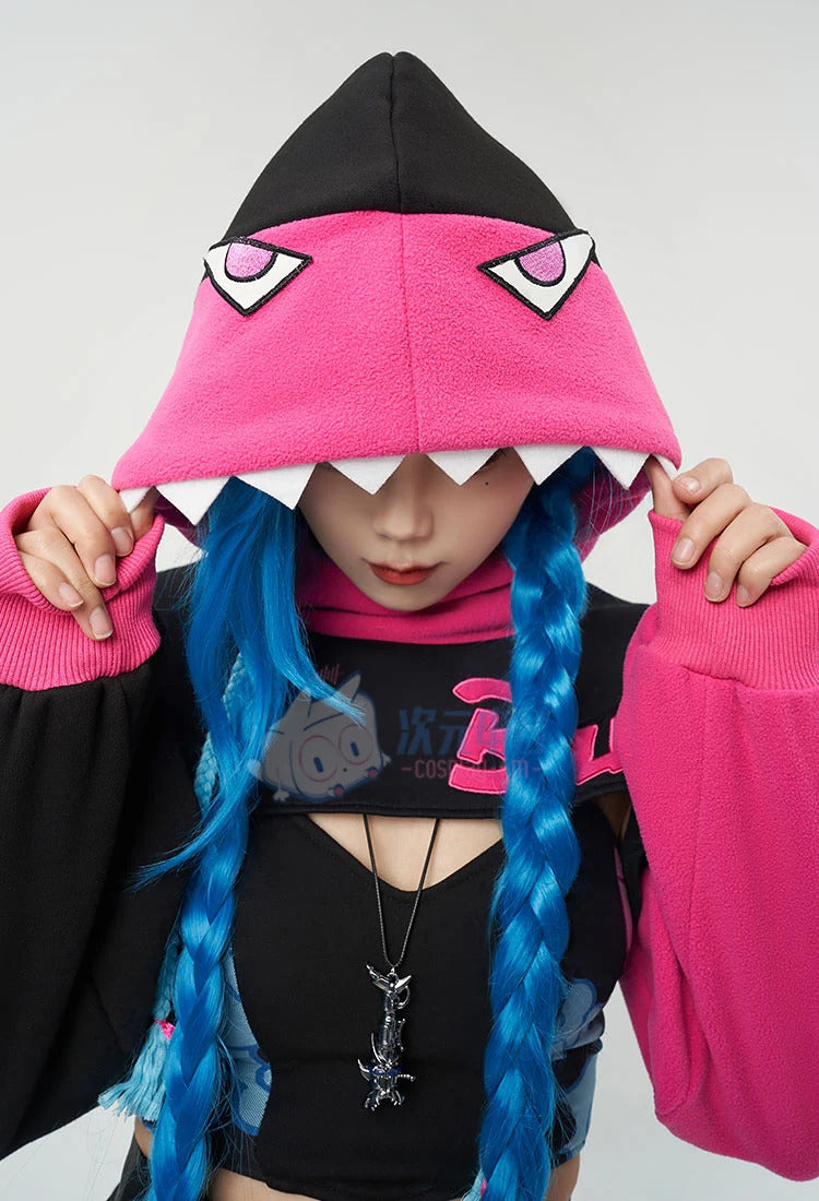 Jinx LOL Cosplay Arcane:League of Legends Costume Fashion warm hoodie pants accessory set party carnival men women casual outfit