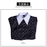 Wednesday Addams Halloween Costume Gothic Costume Wednesday Dress Black Dress White Collar Girls Halloween Costume Dusk Dress