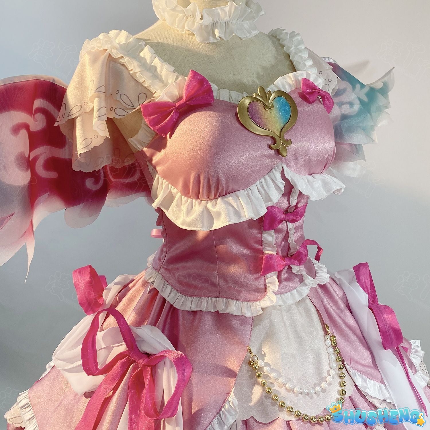 Hoshimiya Ichigo Cosplay Anime Aikatsu!Costume Sweet Lolita with Wings for Hallowmas Christmas Role Play Women