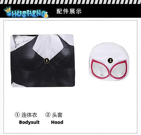 Spider-Man: Across the Spider-Verse Gwen Stacy Spandex Bodysuit Cosplay High quality Costume full set XS-XXXL Shusheng