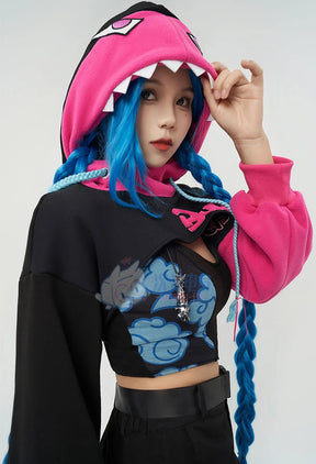 Jinx LOL Cosplay Arcane:League of Legends Costume Fashion warm hoodie pants accessory set party carnival men women casual outfit
