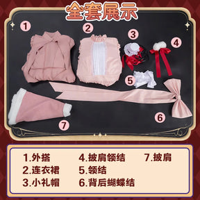 Victoric de Blois Cosplay costume Wig Anise Gosick Pink Dress Maid Lola Uniform Cloak hairpin Halloween Party Girls Women