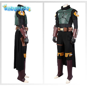 Boba Fett Cosplay Fantasia Costume Disguise For Men Adult Top Pants Vest Halloween Carnival May the Force Festival Roleplay Suit