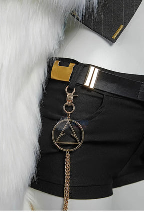 NIKKE：The Goddess of Victory Rosanna Cosplay Costume Halloween Carnival Fashion Coat Leather Pants Accessories Prop Woman Set