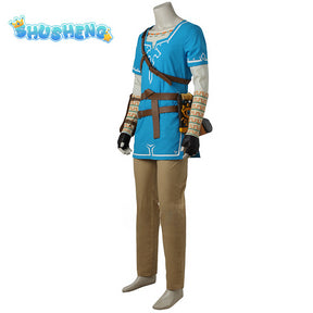 Game The Legend of Zelda Cosplay  Link Costume Shirt Cloak Accessories Sets Adult Kids Outfit For Carnival Party