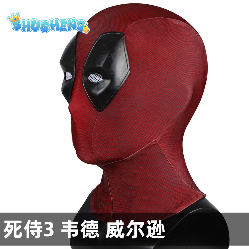 Anime Movie Deadpool Cosplay Mask Head Cover Knitted Cotton Mesh Helmet Halloween Party Carnival Costume Props