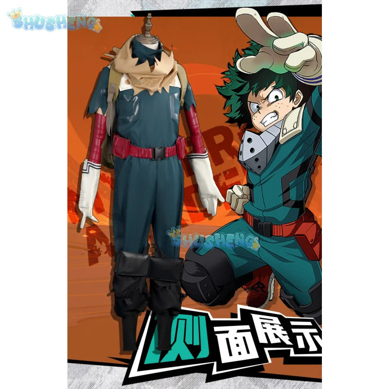 Latest styles My Hero Izuku Academy Midoriya Cosplay Costume Hero Academy Deku Batting Suit Green Men Uniforms set XS-XXL