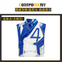 Fantastic Four Susan Storm Richards Invisible Woman Cosplay Costume Halloween Carnival Tight jumpsuit Women Set