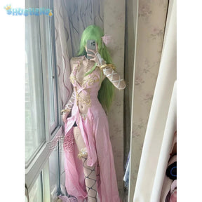 C.C. Code Geass Cosplay C.C Lost Stories New Costume Halloween Carnival Sexy Long Dress Women Sweet Wig Prop Accessorie uniform