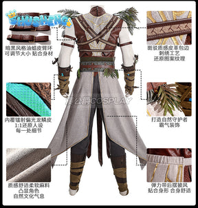 Halsin Cosplay Costume BG3 Halsin Battle Suit With Shoes Custom Made Male Halloween Carnival Party Outfit