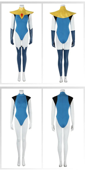 Shusheng-R Dispatch Blonde Blazer Cosplay Costume Superhero 3D Jumpsuit Shoes Sexy Women Zentai Female Halloween Party Bodysuit