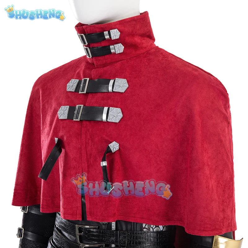 Vincent Valentine Cosplay Costume Adult Men Halloween Game Final Fantasy VII Vincent Red Cloak Outfits Suit