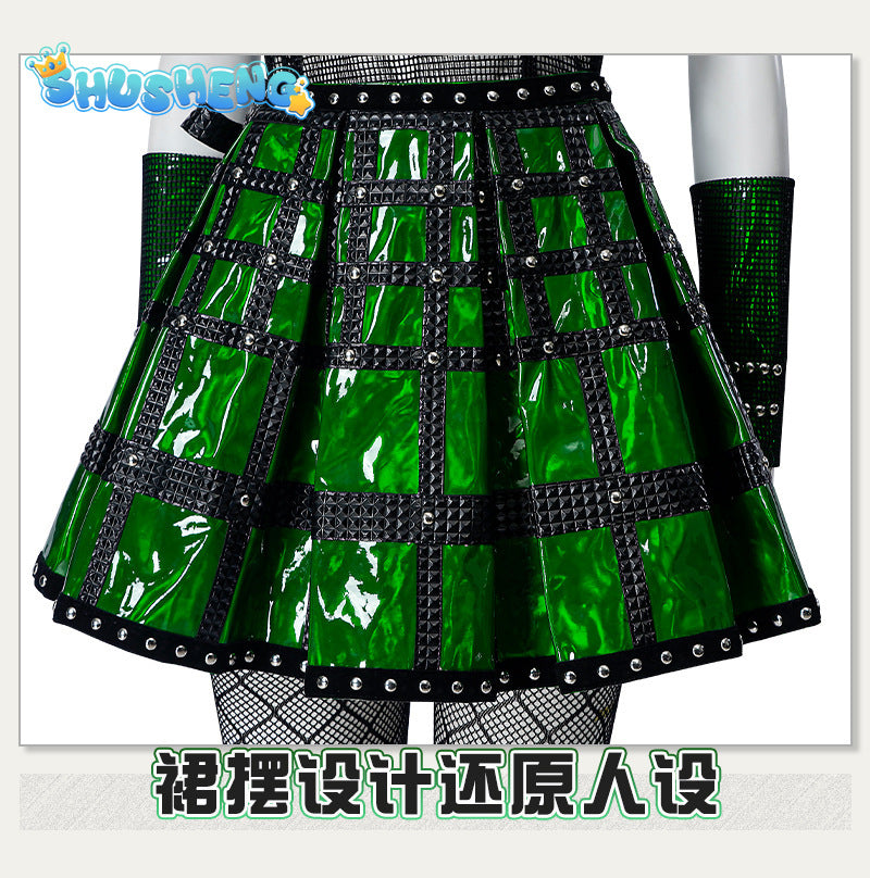 New Six The Musical Queen Anne Boleyn Cosplay Costume Green Outfits Theater Stage Performance Clothing For Women Custom Made