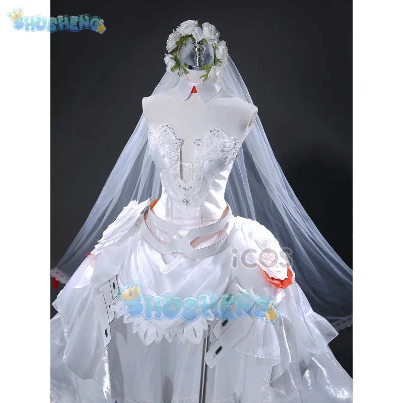 DARLING in the FRANXX Zero Two Cosplay Costume 02 Wedding Dress Uniform Halloween Carnival Party Christmas Play Role  Clothing