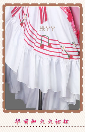 Anime Strawberry Miku 15th Anniversary Cosplay Costume Miku Lovely Lolita Dress Women Halloween Uniform Party Fancy Dress