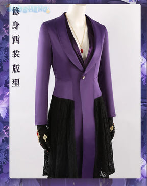 Game Twisted Wonderland Cosplay Vil Schoenheit Costume Tail necklace gloves purple gorgeous sexy dress Halloween uniform XS-XXXL