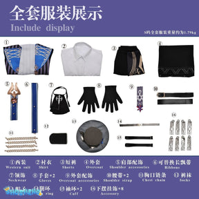 Arknights Texas the Omertosa Cosplay Costume Wig Hat Cloak Outfit Christmas Halloween Carnival Role Play Uniform for Women Girls