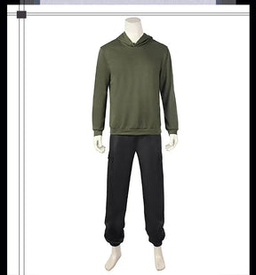 Riddler Edward Nygma superhero Bat Cosplay Costume Mask, jacket, pants, glasses, hoodie, hat, glove set men's fantasy uniform