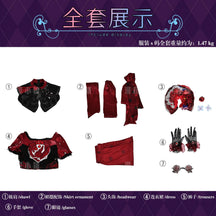 Game Identity V Little Girl Miss Pomegranate Plate Cosplay Costume Dress Uniform Headwear Glasses Memory Halloween For Women
