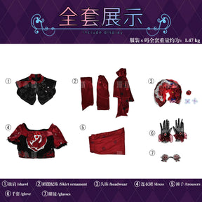 Game Identity V Little Girl Miss Pomegranate Plate Cosplay Costume Dress Uniform Headwear Glasses Memory Halloween For Women