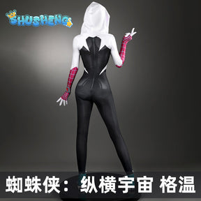 Spider-Man: Across the Spider-Verse Gwen Stacy Spandex Bodysuit Cosplay High quality Costume full set XS-XXXL Shusheng