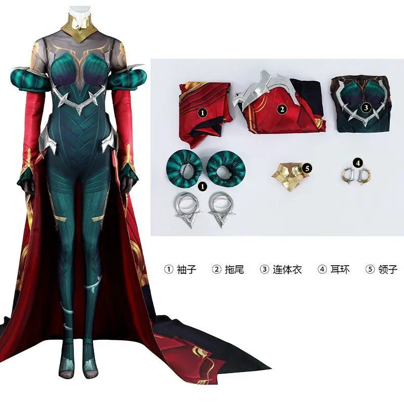 League of Legends LOL Mel Cosplay the Soul's Reflection Costume Halloween Carnival Women jumpsuit cloak wig prop set new uniform