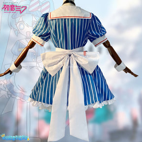 Hatsune Miku Cosplay Costume Anime Mesmerizer Uniform Women Striped Maid Dress Suit Halloween Christmas Carnival Party Dress