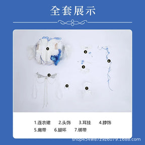 Game Path to Nowhere Hamel Cosplay Costume Sexy dress accessories leg rings props wig set Halloween women's Hamel New uniform