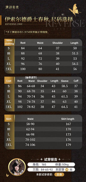 Shusheng Reverse:1999 Isolde And All That Jazz Game Suit Gorgeous Uniform Cosplay Costume Halloween Party Role Play Outfit Women
