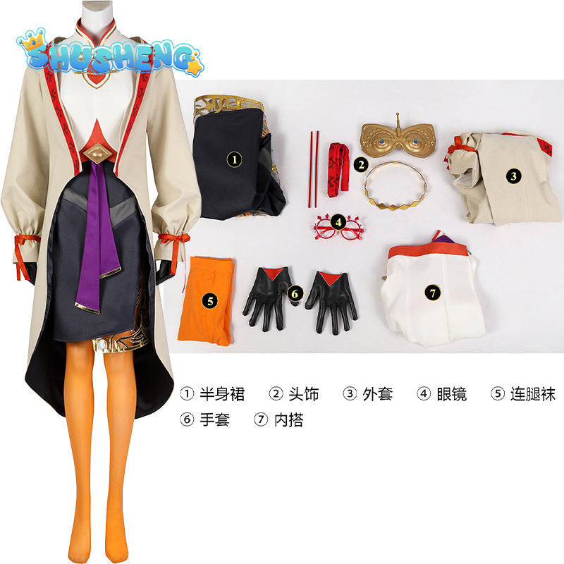 Tears of the Kingdom Purah Cosplay Costume Outfits Girls Women Coat Skirt Halloween Carnival Party Disguise RolePlay Suit