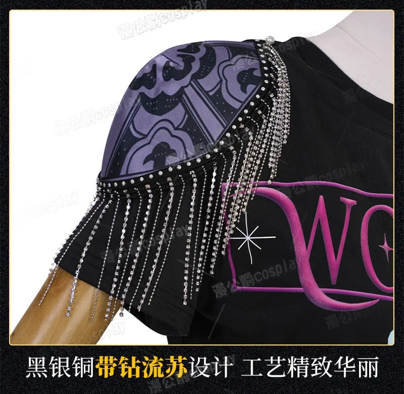 Anime KPop Demon Hunters Mira Cosplay Costume Black Gold Stage Outfit Huntrix Uniform Halloween Party Women Girls Carnival