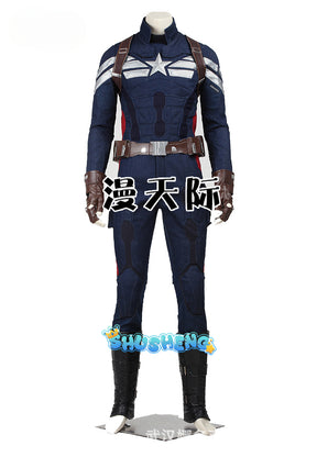 Captain America 2 Cosplay Costume Cos Steve Rogers Jumpsuit Halloween Party Carnival Comic-Con Props Perform Bodysuit Gift