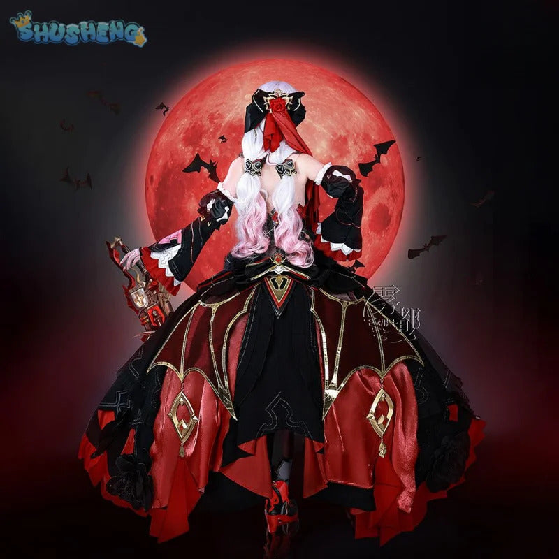 Game Honkai Impact 3 Theresa Apocalypse Cosplay Under the Moon Oath Costume Halloween Carnival Gothic Dress Sweet Lolita Uniform