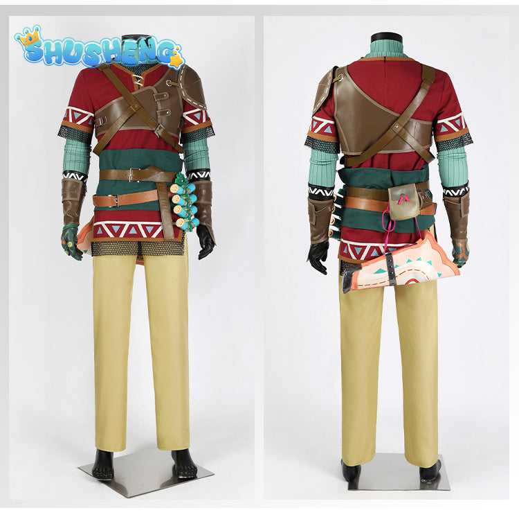 Kingdom Cosplay Disguise Link Hylian Cosplay Costume Hylian Tunic Hood Design Outfit and Accessories Custom Size for Man