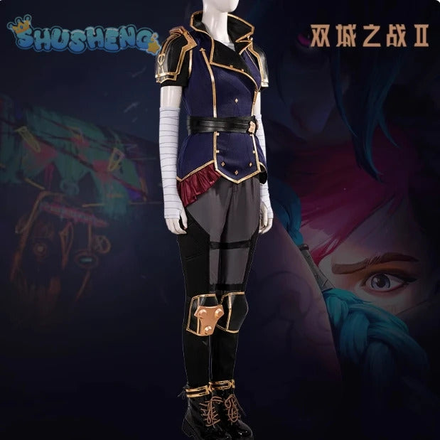 Vi The Piltover Enforcer Cosplay Game Arcane Season 2 LOL Costume Fashionable Handsome Accessories Props Shoes Halloween Uniform