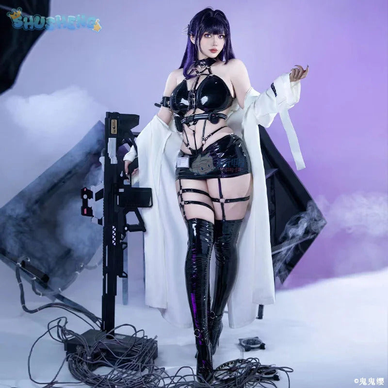 NIKKE：The Goddess of Victory Mihara Cosplay Costume Halloween Carnival Tie up black sexy jumpsuit accessories props uniform set