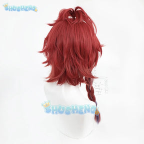 Game Wuthering Waves Chixia Cosplay Wig Red Long Hair Braids Junior Patroller Jinzhou Halloween Party Women Girls Accessory Prop