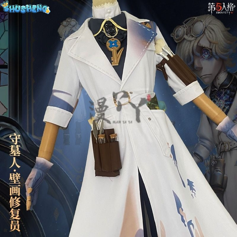 Identity V Andrew Kreiss Grave Keeper Purple Skin Mural Restorer Cosplay Costume Uniform Halloween Carnival Party Role Clothing