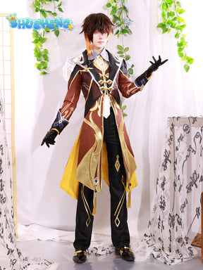 Genshin Impact Cosplay Zhongli Clothing Anime Game God Suit Full Set Halloween Cos Costume Men's