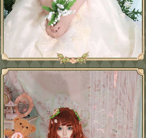 Eurydice Little Girl Cosplay Game Identity V Costume Girl Memory Alice Dress Headgear Wig Set Halloween Party Outfit Women