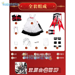 Zenless Zone Zero Alexandrina Sebastiane Rina Cosplay Costume Wig Maid Dress Uniform Victoria Housekeeping Halloween Party Women