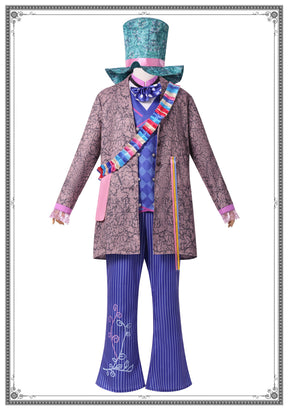 Alice in Wonderland cosplay hat man costume, Mad Hatter movie character play dress-up suit