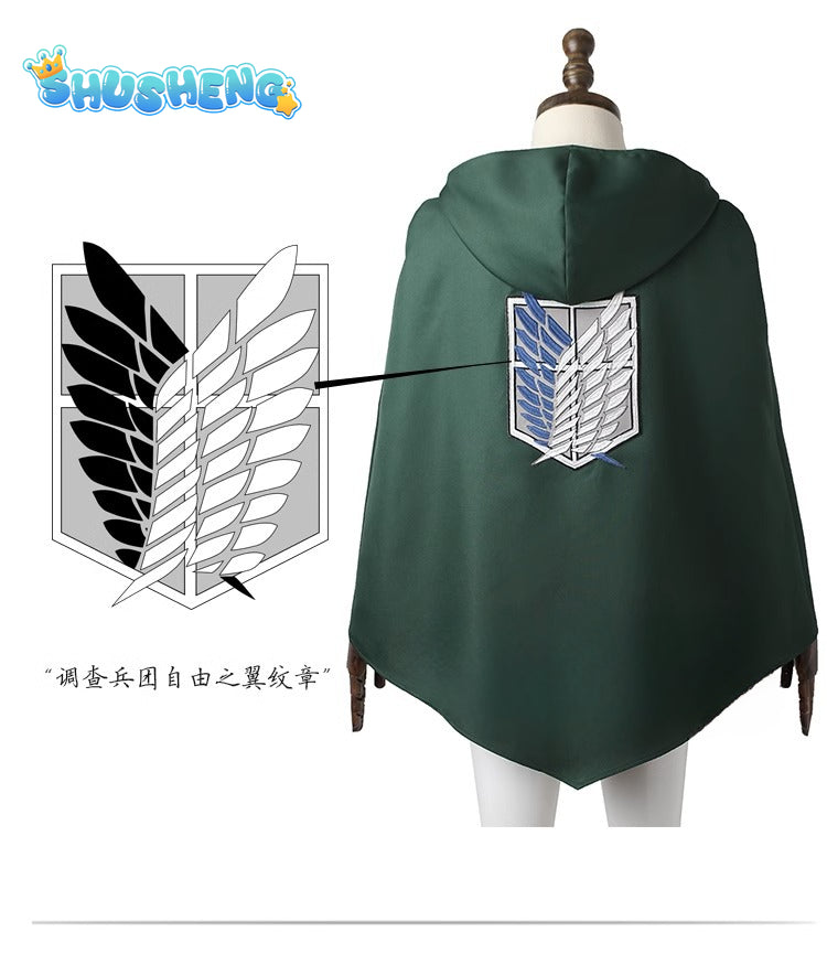 Game Eren Jaeger Cosplay Attack on Titan Complete cloak coat pants Halloween party costume full set